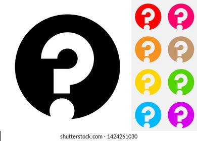 Interrogation Symbol. Negative Space Icon