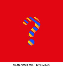interrogation symbol with volumetric effect decoration for children's party