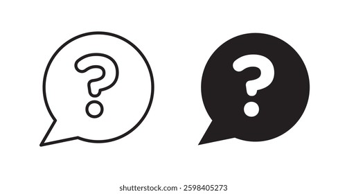 Interrogation vector icon set in black color.