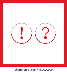 Interrogative and exclamation marks line vector icon