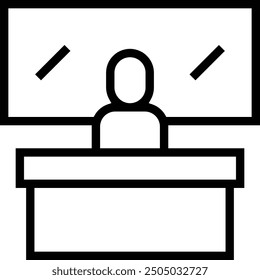 interrogatory icon. Thin linear style design isolated on white background