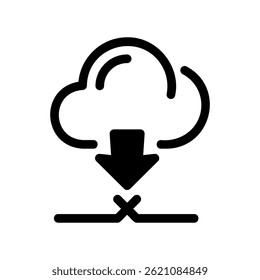 Interrupted Data Transfer from Cloud Storage Showing Download Error Symbol