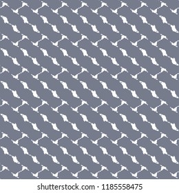 Interrupted oblique strips with sinuous, irregular edges. Textile pattern in blue and white. Decorative background. Vector illustration.