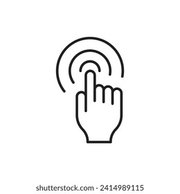 Intersctive touch screen icon, isolated on white background, vector illustration