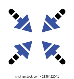 
Icono de flecha de intersección.Icono de flecha en estilo plano moderno aislado. Símbolo de flecha para el diseño del sitio web, logotipo, aplicación, interfaz de usuario. Ilustración del vector