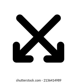 Intersektenpfeile-Symbol mit schwarzer Farbe