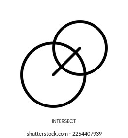 intersect icon. Line Art Style Design Isolated On White Background