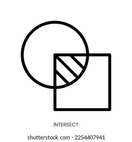 intersect icon. Line Art Style Design Isolated On White Background