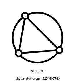 intersect icon. Line Art Style Design Isolated On White Background