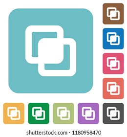 Intersect shapes white flat icons on color rounded square backgrounds