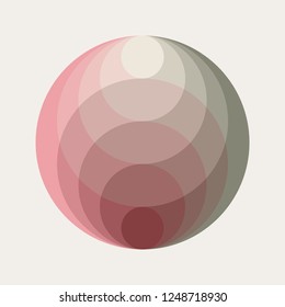Intersected circles inside a circle with gradients and transparency effect