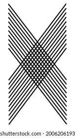Intersected, crossing moire lines element, pattern