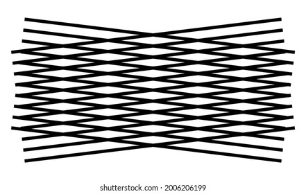 Intersected, crossing moire lines element, pattern