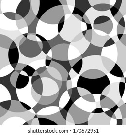 intersected monochromatic circles mosaic seamless pattern