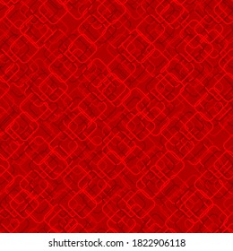 intersected squares with round corners. red repetitive background. fabric swatch. wrapping paper. geometric shapes. design element for decor, apparel, phone case, textile.  vector seamless pattern