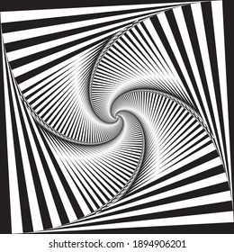 Intersected trajectory swirl piramyd perspective  illusion abstract background black on transparent