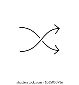 intersecting arrows icon. Element of simple icon for websites, web design, mobile app, info graphics. Thin line icon for website design and development, app development  on white background