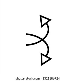 The intersecting arrows icon. Exchange and turn, cross symbol. Flat Vector illustration
