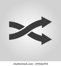 The intersecting arrows icon. Exchange and turn, cross symbol. Flat Vector illustration