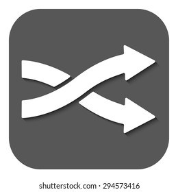 The intersecting arrows icon. Exchange and turn, cross symbol. Flat Vector illustration. Button