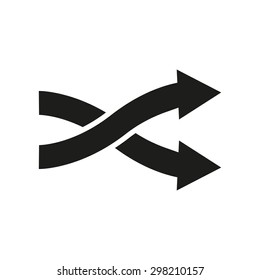 The Intersecting Arrows Icon. Exchange And Turn, Cross Symbol. Flat Vector Illustration