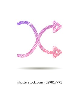 The intersecting arrows icon. Exchange and turn, cross symbol