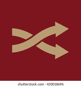 The intersecting arrows icon. Exchange and turn, cross symbol. Flat Vector illustration