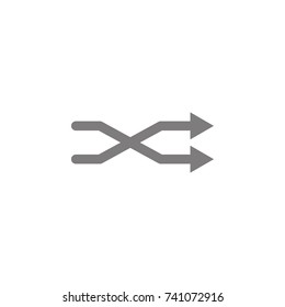 The intersecting arrows icon on white background