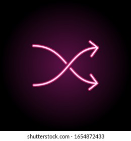Intersecting arrows neon icon. Simple thin line, outline vector of web icons for ui and ux, website or mobile application