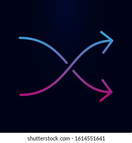 Intersecting arrows nolan icon. Simple thin line, outline vector of web icons for ui and ux, website or mobile application