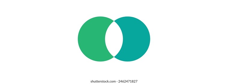 Intersecting circles. Merge concept. Colored icon. Business background. Vector design eps 10
