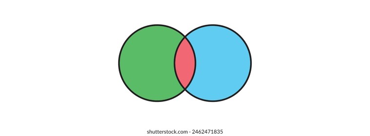 Intersecting circles. Merge concept. Colored icon. Business background. Vector design eps 10
