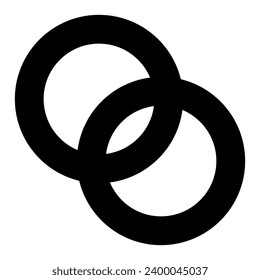 Intersecting circles silhouette icon. Vector.