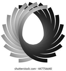 Intersecting circular symmetric lines. Abstract geometric element