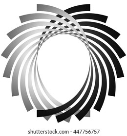 Intersecting circular symmetric lines. Abstract geometric element