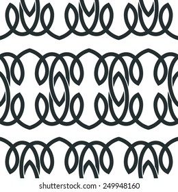 Intersecting classical ornament.  Seamless pattern, monochrome style.
