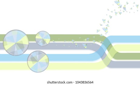 Intersecting colored waves. Circles from the mosaic. Wallpaper, card