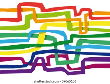 Intersecting colorful stripes, abstract background, vector illustration