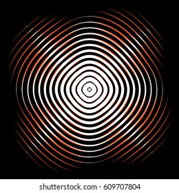 Intersecting concentric circles. Moire, noise effect texture / pattern