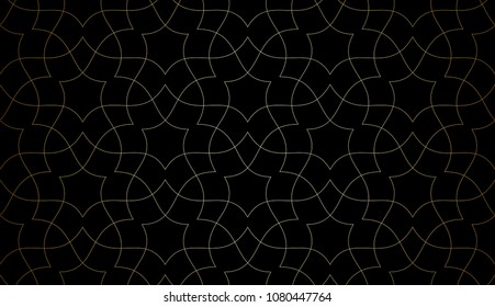 Intersecting curved elegant fine lines and scrolls forming abstract floral ornament. Seamless pattern for background, wallpaper, textile printing, packaging, wrapper, etc. 