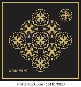Intersecting curved elegant fine lines and scrolls forming abstract floral ornament. Seamless pattern for background, wallpaper, textile printing, packaging, wrapper, etc.