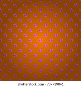 Intersecting curved elegant stylized plumeria flowers. Abstract floral ornament in Arabic style. Arabesque. Vintage abstract vector floral seamless pattern in orange, pink and magenta colors.