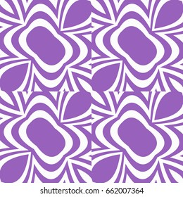 Intersecting curved lines and scrolls. seamless flower pattern. raster illustration. white on violet. for design invitation, textile, wallpaper. modern Arabesque.