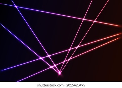 Intersecting glowing laser  security  beams on a dark background.Art design shine light ray.Laser field.