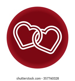 Intersecting hearts icon. Vector illustration eps 10.