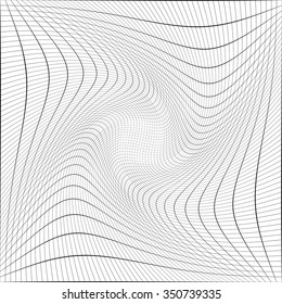 Intersecting lines with rotating distortion. Abstract texture.