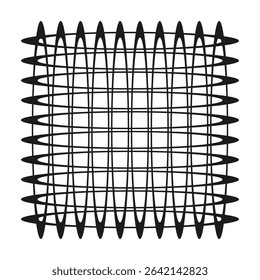 Intersecting lines square. Abstract grid pattern. Simple geometric mesh. Vector background.