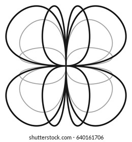 Intersecting lines w/ symmetric geometry. Abstract radial, geometric element
