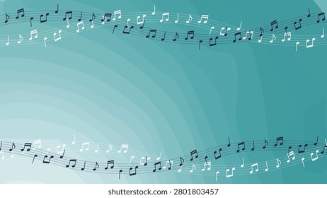 Intersecting Music Staff and Notes Gradient Background Frame Illustration