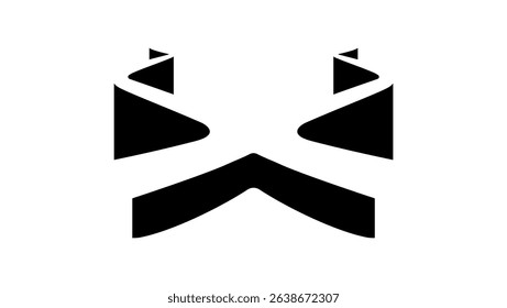 intersecting roads, black isolated silhouette